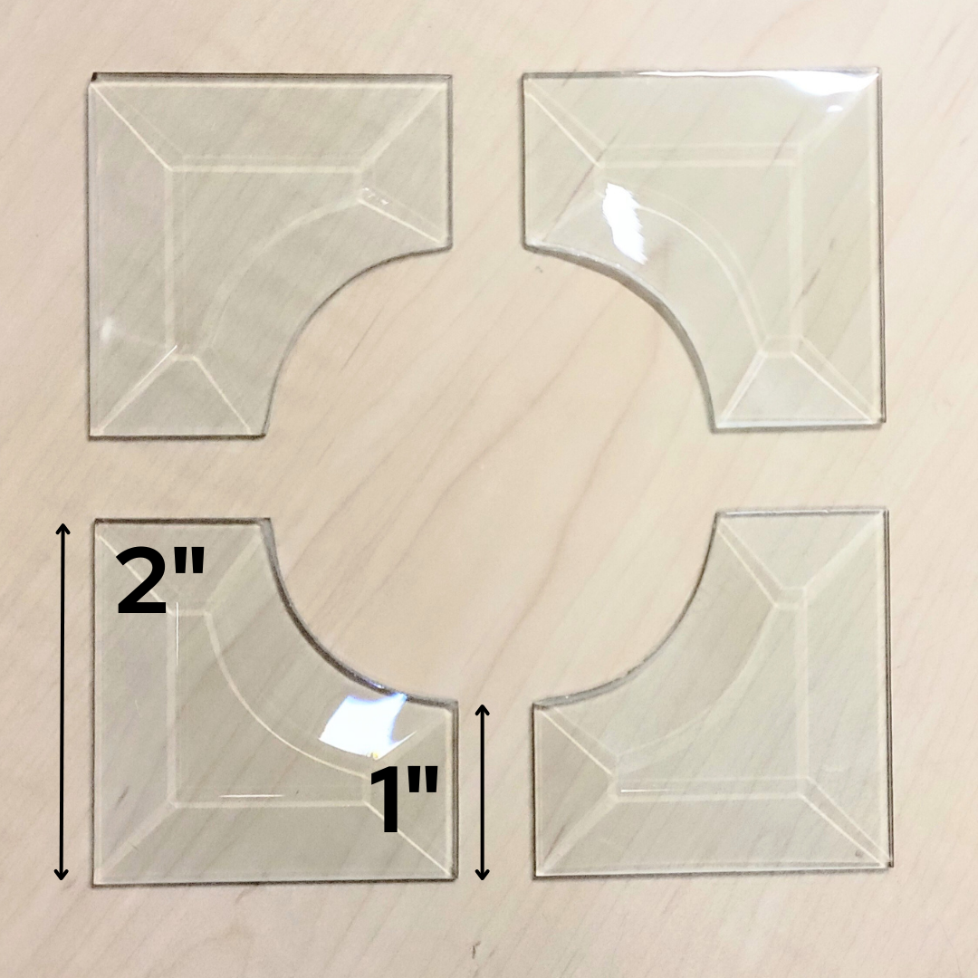 2"x2" Curved Corner Bevel 4 Piece Set | 4/10/30 Packs